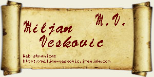Miljan Vesković vizit kartica